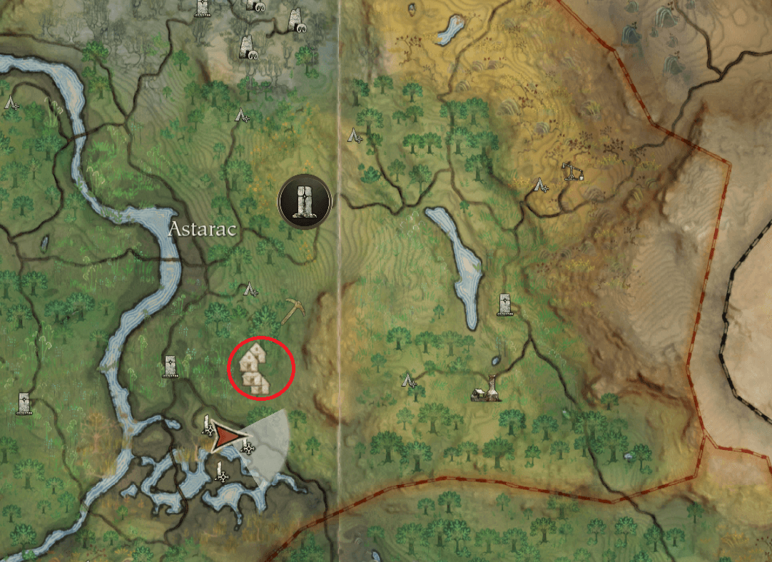 Astarac region base location map